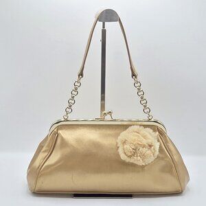 Women's Vintage Gold Kiss Lock Handbag